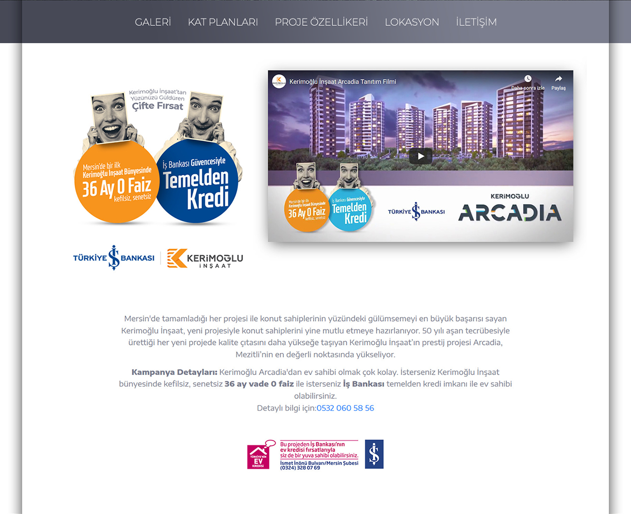 kerimoğlu Arcadia Proje web sitesi